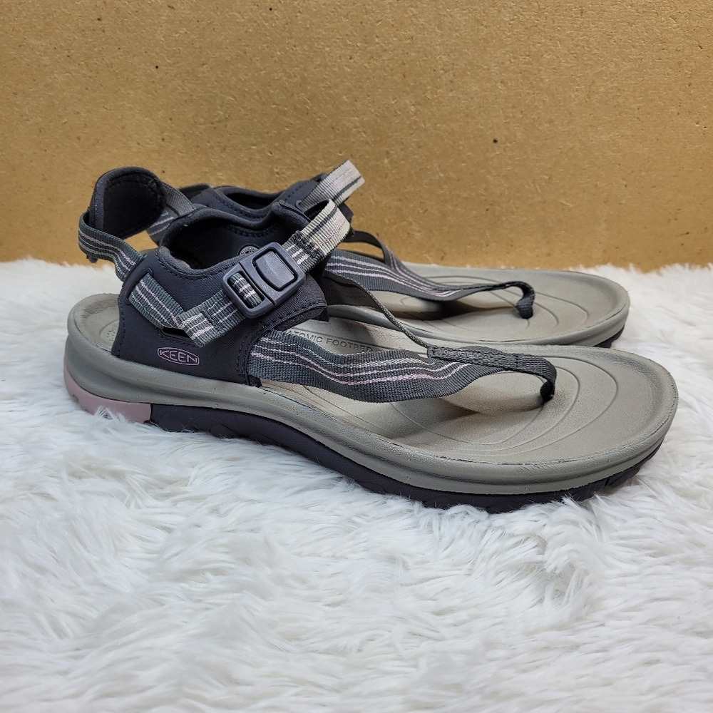 Keen Gray Split Toe Adjustable Sandals Size 10 (U… - image 3